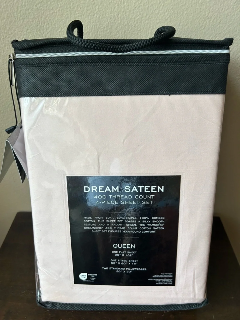 Wamsutta Dream Zone Queen Sheet Set 400 TC Dream Sateen Pink 4 PC